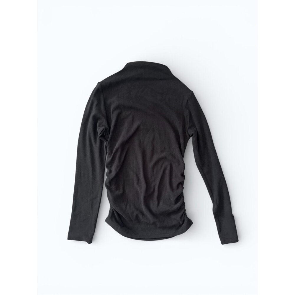 OGL Ruched Mock Neck Top Black NWT Side Ruched SPU 230926-1295W24 - Picture 6 of 7